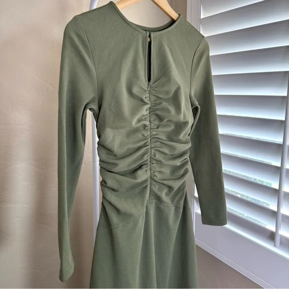 Commense Olive Green Long Sleeve Maxi Dress NWT - Picture 8 of 11